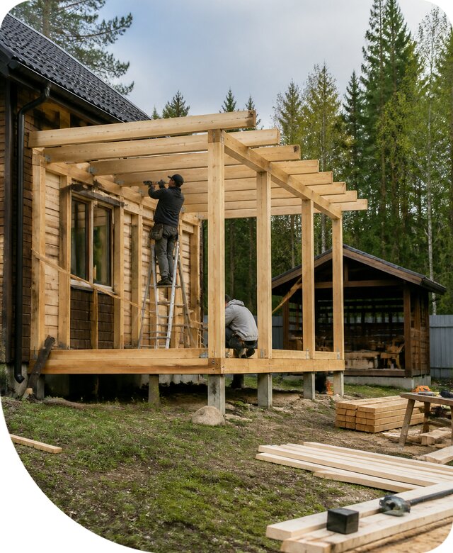 Строительство пристроек и построек на участке в Мценске